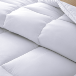 80x90 duvet insert with reinforced box-stitch seams to maintain fill distribution