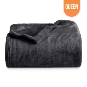 Polar Fleece Blanket Queen 90"x90" – Dark Grey