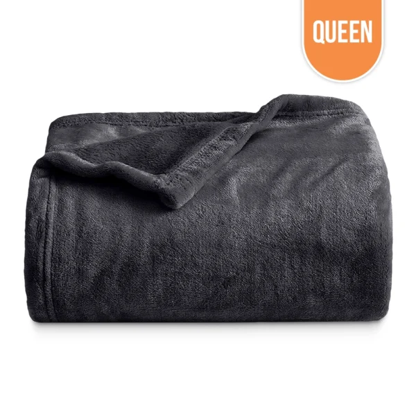 Polar Fleece Blanket Queen 90"x90" – Dark Grey