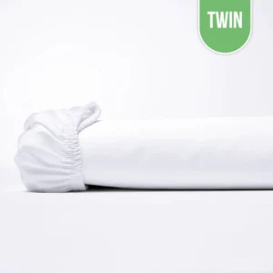 T-180 Economy White Twin Fitted Bed Sheet 39"x80"x9"