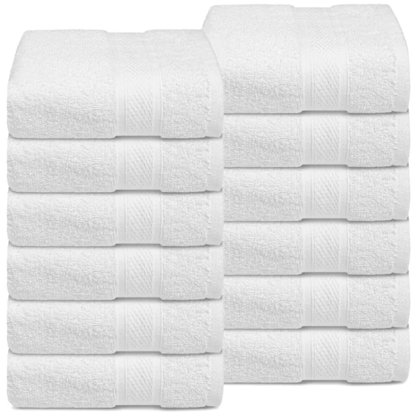 Imperial Premium Face Towel 12"x12" Pearl White