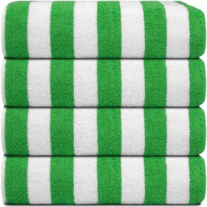 Cabana Stripe Towel 30"x60" Green Stripe