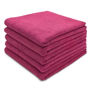 Premium Microfiber Pink Towels – 12"x12"