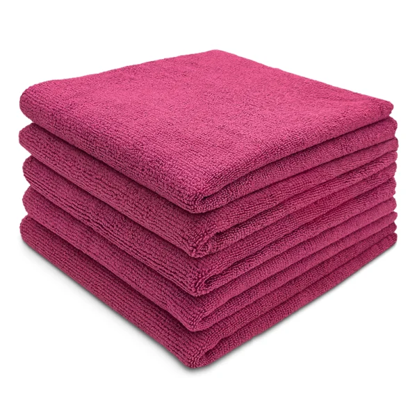 Premium Microfiber Pink Towels – 12"x12"