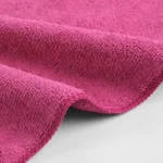 Plush pink microfiber towel weave with non-abrasive texture