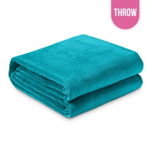 Flannel Fleece Blanket Throw 54"x90" - Teal