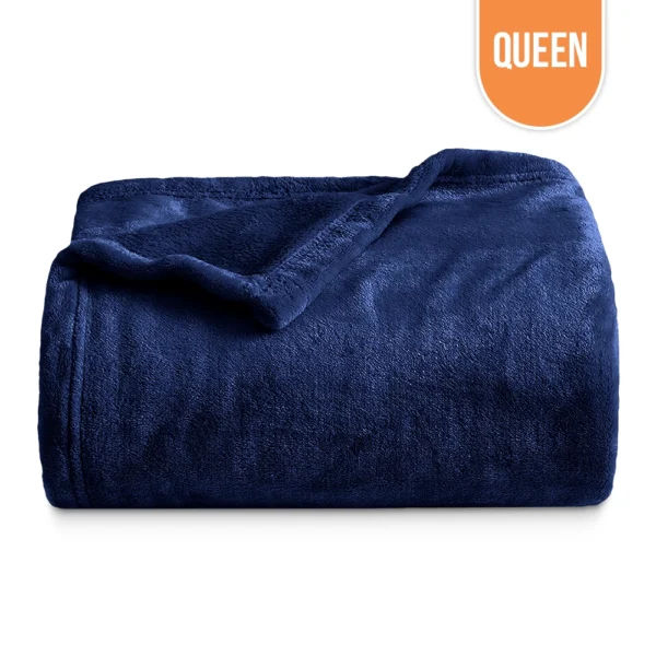 Polar Fleece Blanket Queen 90"x90" - Navy Blue