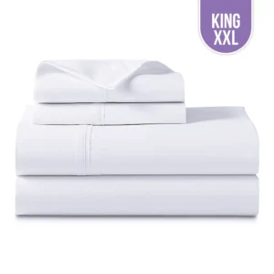 T-250 Luxury White Bed Sheet King Flat XXL – 108″x115″