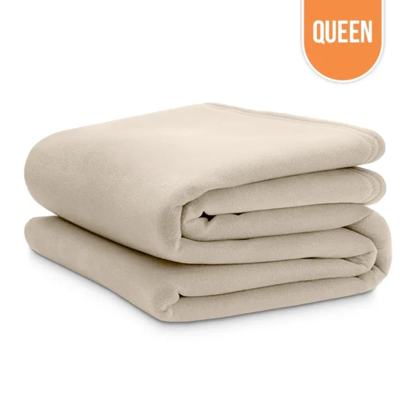 Premium Vellux Blanket Queen 90"x90" - Tan