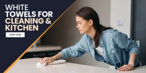 White Towels Cleaning Kitchen