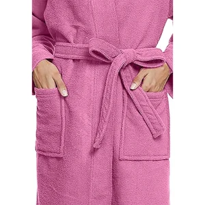Imperial Shawl Collar Bathrobe Pink2