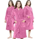 Imperial Shawl Collar Bathrobe Pink3