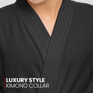 Kimono Collar Velour Bathrobe Related 1 Grey
