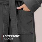 Kimono Collar Velour Bathrobe Related 3 Grey