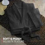 Kimono Collar Velour Bathrobe Related 4 Grey