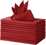 Red Polyester Napkins 12 Pack 18x18