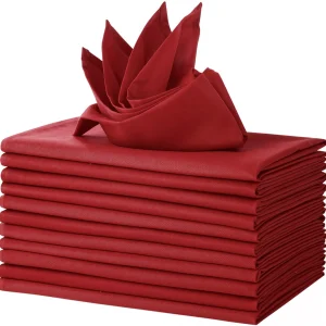 Red Polyester Napkins 12 Pack 18x18