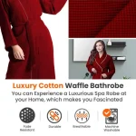 Waffle Kashmir Bathrobe Burgundy4