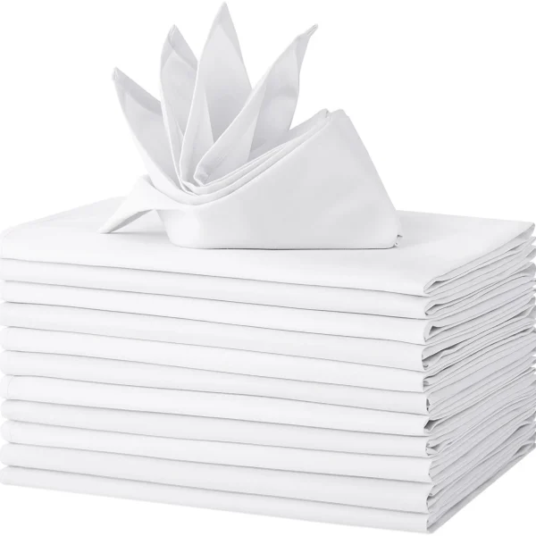 White Polyester Napkins 12 Pack 18x18