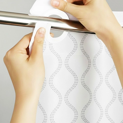 Hookless shower curtain sqaure