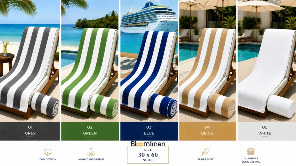 5 Modern Beach Towel Designs, Ideas & Sizes for Resorts & Cruises