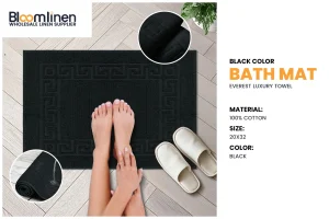 Black Bath Mat for Commercial Hospitality Usage