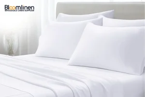 Hotel pillow comparison showing hollowfiber, down alternative, and microfiber options