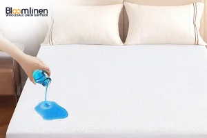 Bed bug mattress protector with bed bugs crawling on the outside but unable to enter