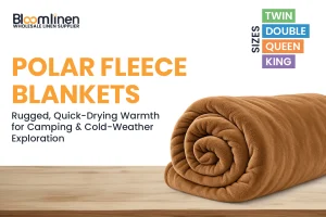 polar fleece blankets catalog display for camping and outdoor activities during winter